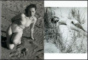 "Természet imádók", szolidan erotikus felvételek, 4 db modern nagyítás, jelzés nélkül, 15x21 cm és 21x15 cm