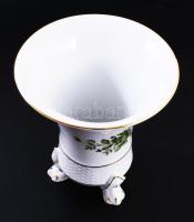 Hollóházi talpas váza, Matricás, jelzett, hibátlan 16 cm