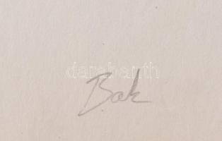 Bak Imre (1939-2022): Négyzet-kereszt (cím nélkül), 1970-es évek vége. Szitanyomat, papír, jelzett. ...