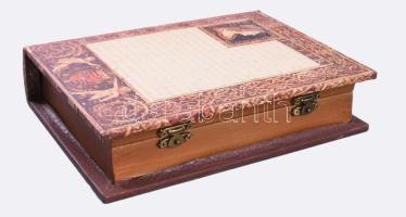 Könyv alakú díszdoboz, 22x16 cm