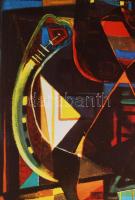 Gyarmathy Tihamér (1915-2005): Fények és árnyékok c. 1947-ben készült művének nyomata. Ofszet, papír...