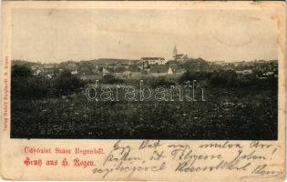 1899 Szászrégen, Sächsisch-Regen, Reghin; látkép. Rudolf Burghardt kiadása / general view (EB)
