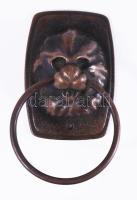 Oroszlánmaszkos réz ajtóhúzó, 13x9 cm