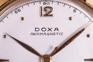 Doxa 14K arany (Au) férfi karóra ca 1940, hibátlan számlappal,. Kézi felhúzós, jelzett d: 34 mm jelz...
