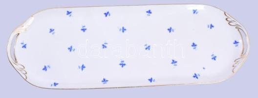 Herendi süteményes / szendvicses készlet. Kék búzavirág mintás. Kézzel festett, jelzett, kis kopássa...