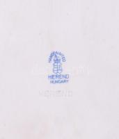 Herendi süteményes / szendvicses készlet. Kék búzavirág mintás. Kézzel festett, jelzett, kis kopássa...