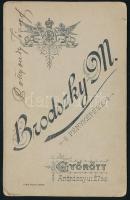 cca 1900 csáfordi és potyondi Pottyondy József (1876-1938) földbirtokos portréja, vizitkártya Brodsz...