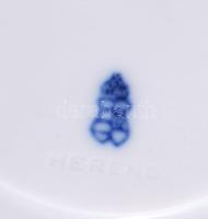 Herendi / Óherendi teás csésze, aljakkal. Kék búzavirág mintás. Kézzel festett, jelzett, kis kopássa...