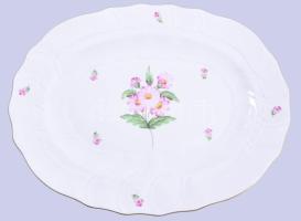 Herendi bécsi rózsa mintás sültes tál. Kézzel festett, jelzett, hibátlan 41x33 cm