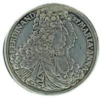 Német államok / Schwarzenbergi Hercegség 1696MIM 1T "Ferdinánd Vilmos és Mária Anna" Ag Körmöcbánya (28,80g). "D G PRINC A SCHWARZENBERG HAERES LANDGRAVIA IN SVIZ / FERDINAND ET MARIA ANNA" T:XF,VF durva fülnyom German states / Principality of Schwarzenberg 1696MIM 1 Thaler "Ferdinand William and Maria Anna" Ag Kremnitz / Kremnica (28,80g). "D G PRINC A SCHWARZENBERG HAERES LANDGRAVIA IN SVIZ / FERDINAND ET MARIA ANNA" C:XF,VF hard ear mark