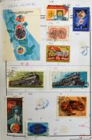 36 db nagyobb méretű lefutott cserefüzet benne főleg európai, javarészt német bélyegek