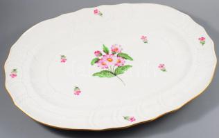 Herendi bécsi rózsa mintás sültes tál. Kézzel festett, jelzett, hibátlan 38x30 cm