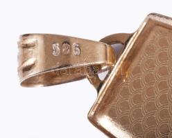 Arany (Au) szerelékes medál, jelzett, 14k, bruttó 1,3g