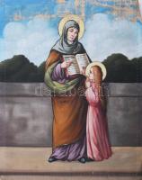 Jelzés nélkül, XIX. sz. festő: Körmeneti zászlók, Nyugat-Magyarország, 5 db. Olaj, vászon. Egyik kétoldalas. Vakráma nélkül. Sérült (festéklepergésekkel). 50×40 cm körüli méretekben.