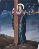 Jelzés nélkül, XIX. sz. festő: Körmeneti zászlók, Nyugat-Magyarország, 5 db. Olaj, vászon. Egyik két...