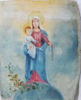 Jelzés nélkül, XIX. sz. festő: Körmeneti zászlók, Nyugat-Magyarország, 5 db. Olaj, vászon. Egyik két...