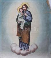 Jelzés nélkül, XIX. sz. festő: Körmeneti zászlók, Nyugat-Magyarország, 5 db. Olaj, vászon. Egyik két...