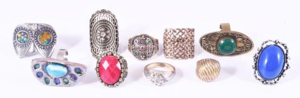 9 darab bizsu gyűrű, jó darabokkal