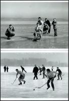 Balaton télen, eltérő időben készült felvételek, 3 db modern nagyítás, jelzés nélkül, 15x21 cm