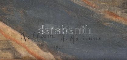 Kallósné H. Adrienne (1885-1930): Csendélet. Olaj, vászon. Jelzett. Hátoldalán régi MNG kiviteli bél...