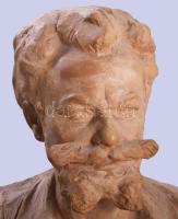 Istók János (1873-1972). Munkácsy Mihály mellszobra. Terrakotta. Jelzett. m: 20 cm