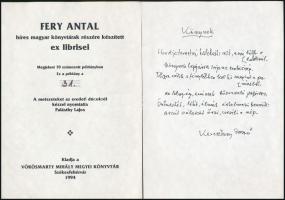Fery Antal (1908-1994): Híres magyar könyvtárak részére készített ex librisei, 13 db. Fametszet, pap...