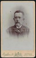 1904 Úr portréja, vizitkártya Brückner Ignác soproni műterméből, 10,5x6,5 cm