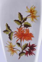 Hollóházi virágmintás váza, jelzett, alján kis kopással, m: 31 cm