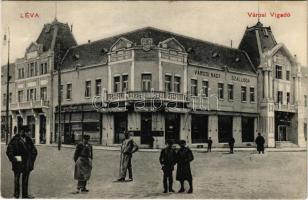 1911 Léva, Levice; Városi vigadó és nagyszálloda, Kertész Lajos üzlete. Schulcz Ignác kiadása / hotel and restaurant, shops