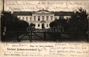 1905 Székelyudvarhely, Odorheiu Secuiesc; Magy. kir. állami főreáliskola. Haáb és Heitz kiadása / school (EB)