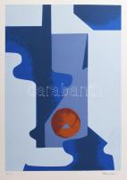 Halász Szabó Sándor (1920-1997): Geometrikus formák. Szitanyomat, papír, jelzett, művészpéldány E.A. jelzéssel, kisebb elszíneződésekkel, lapszéli apró szakadással. 41x29 cm