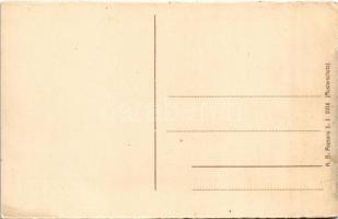 Pozsony, Pressburg, Bratislava; Mária Terézia szobor, a Vigadó építése / Maria Theresia-Denkmal, Red...