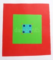 Beat Meinen (-): Geometria, Abádszalók, 2000. Tempera, papír, jelzett, hátoldalán autográf felirattal, lapszéli foltokkal. 30x27 cm