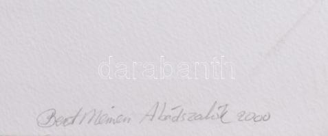 Beat Meinen (-): Geometria, Abádszalók, 2000. Tempera, papír, jelzett, hátoldalán autográf feliratta...