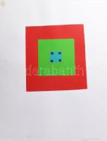 Beat Meinen (-): Geometria, Abádszalók, 2000. Tempera, papír, jelzett, hátoldalán autográf feliratta...