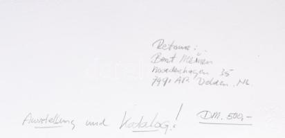 Beat Meinen (-): Geometria, Abádszalók, 2000. Tempera, papír, jelzett, hátoldalán autográf feliratta...