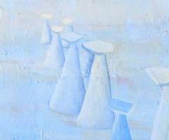 Góra Orsolya (1975-): Szürrealista táj (cím nélkül), 2004. Olaj, vászon, jelezve jobbra lent, apró s...