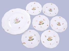 Herendi Pheasant, Bird and Insect mintás süteményes készlet. Jelzett, hibátlan, teljes, d: 16-28 cm