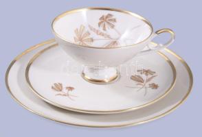 Alka vintage egyszemélyes reggeliző készlet, csésze alátéttel és desszertes tányér. Jelzett, hibátlan, d: 19,5 cm