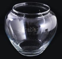 Vintage kristályüveg váza, jelzés nélkül, hibátlan, m: 17,5 cm