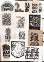 Klf. magyar és külföldi alkotók (Gáborjáni Szabó Kálmán, Hegedűs 2 László, Ürmös Péter, Vincze László, Stettner Béla stb.): Zenei témájú ex libris és kisgrafika tétel, össz. 17 db. Klf. technikák, papír, többségében ceruzával jelzett. Klf. méretekben.