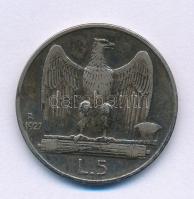 Olaszország 1927R 5L Ag "III. Viktor Emánuel" T:XF,VF patina Italy 1927R 5 Lire Ag "Vittorio Emanuele III" C:XF,VF patina Krause KM#67.1