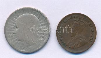 Kanada 1929. 1c "V. György" + Lengyelország 1934. 2Zl Ag "Polonia" T:VF-F
Canad...