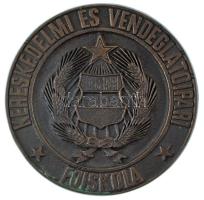 1970-1980 k. "Kereskedelmi és Vendéglátóipari Főiskola / 10 éves munkáért" kétoldalas, öntött bronz plakett, hátoldalán névre szóló gravírozással (80mm) T:AU,XF kis patina