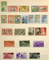 Vegyes külföldi összeállítás, benne 145 db bélyeg egzotikus országokból + 260 db magyar bélyeg 10 fe...