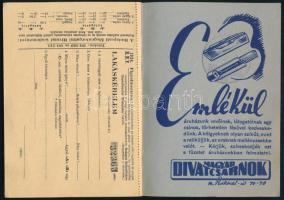 1938 Budapesti Nemzetközi Vásár (BNV) vásárigazolvány, benne kitöltetlen lakáskérelem űrlap