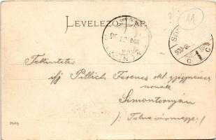 1900 Sopron, Bencés templom (épült 1526), gyógyszertár. Kummert L. kiadása (szakadások / tears)