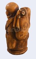 Csont Buddha figura, m: 8 cm
