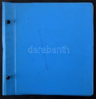 Magyar előnyomott album kék borítóval, benne 1970, 1972 és 1980 évek albumlapjai és kb 20 db bélyeg és 1 db blokk