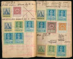 1924 Forgalmi adókönyv, 100K - 30.000K értékű forgalmi adóbélyegekkel